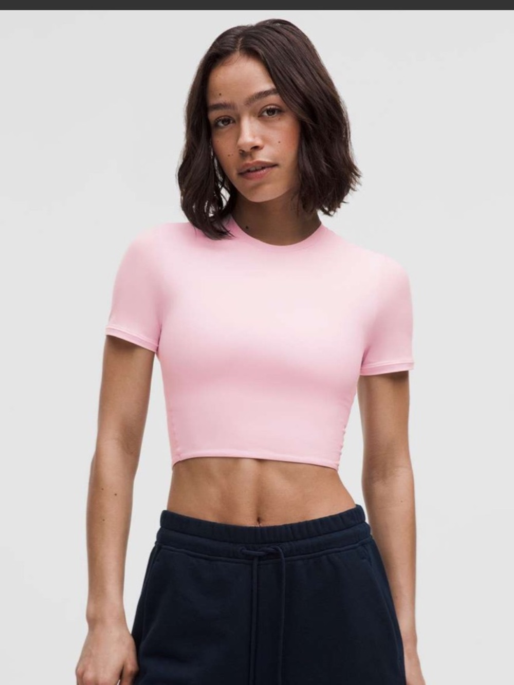 Lululemon Wundermost Ultra Soft Nulu Crewneck Cropped T-Shirt